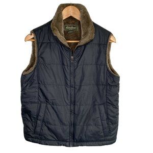 EDDIE BAUER Women VEST Small FUR  Lined Mixed Material